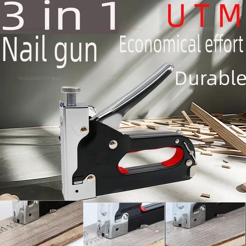 

3 In 1 Nail Gun DIY Furniture Construction Stapler Upholstery Staple Gun With 3000 Staples Home Decor Carpentry Tools