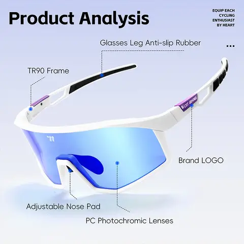 웨스트 바이킹 광변색 스포츠 사이클링 안경 남성 여성 UV400 자전거 선글라스 야외 안경 MTB 자전거 타기 하이킹 고글