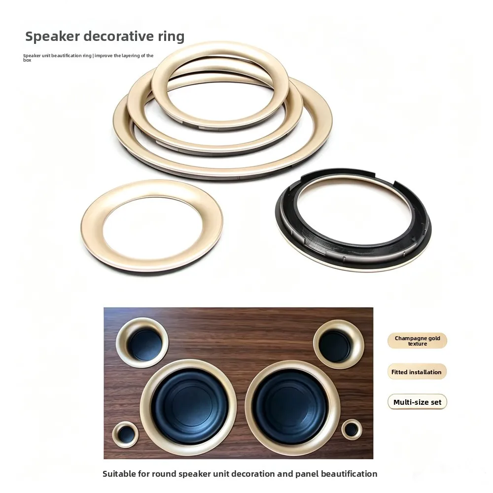 VYOPBC 4PCS Speaker Bezel Trim Ring Gold Plastic 1.5