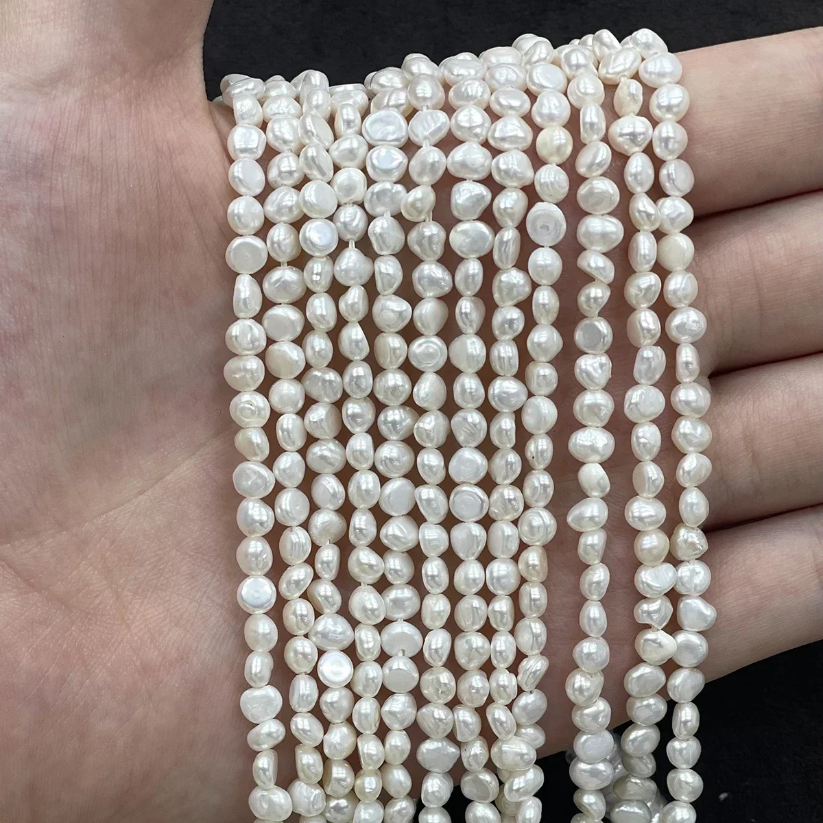 3–4mm Irregular-Shaped Natural Freshwater Pearl Semi-Finished Beads for Jewelry Making DIY Necklaces Bracelets and Accessories