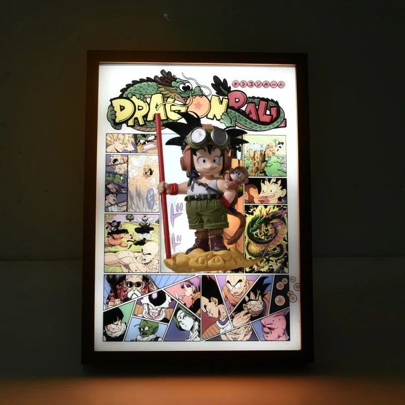 

Dragon Ball Anime Figure Son Goku 3D Lamp Painting Poster Kakarot Action Figure Painting Frame Bedroom Decor Toy Birthday Gifts