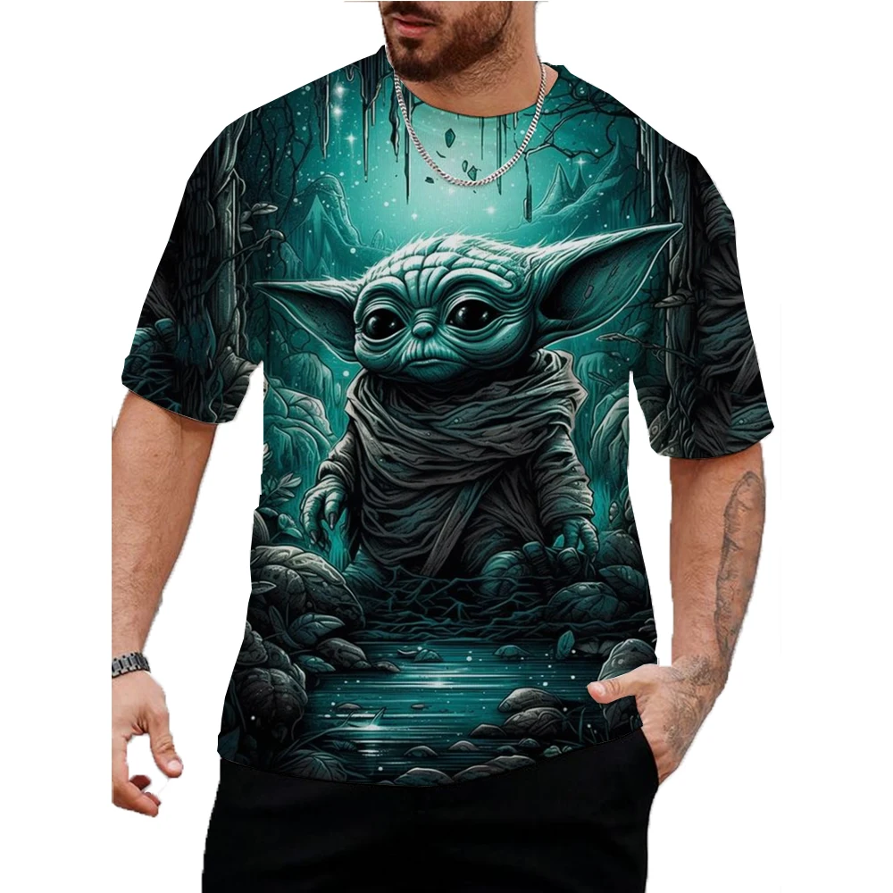 Boys Yoda T Shirt Mens Kids Children Tops Tshirt Short Sleeves Summer Baby Yoda Clothes Print Cartoon Tee Mens Clothing