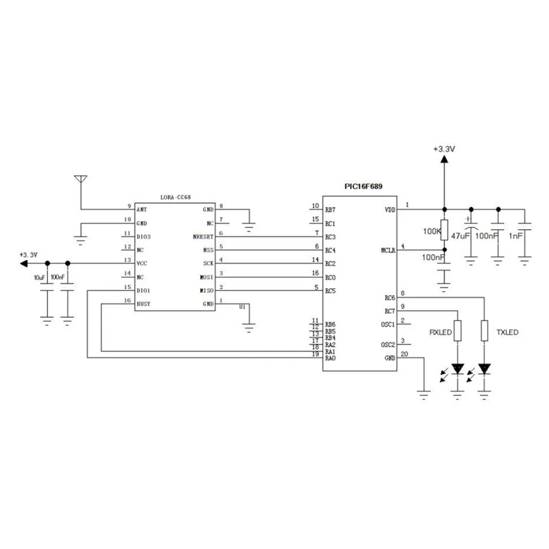 ABKI-CC68-C1 433Mhz LLCC68 Lora Module 160Mw 5KM Full Instead Of LORA1262/LORA1268