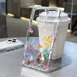 Flower Clear Phone Case For Samsung A55 A54 A51 A32 A14 A13 A32 A53 A33 A15 A35 A70 A50 A22 A71 A34 A22 A73 A12 A10 A20 A03 A20