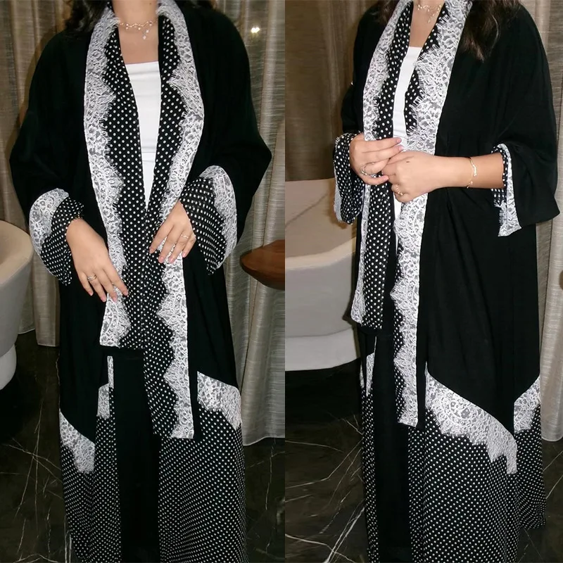 Abaya Lace Dress Women Eid Muslim Party Dresses Cardigan Robe Jalabiya Hijab Ramadan Abayas Morocco Dubai Kaftan Islam Vestidos