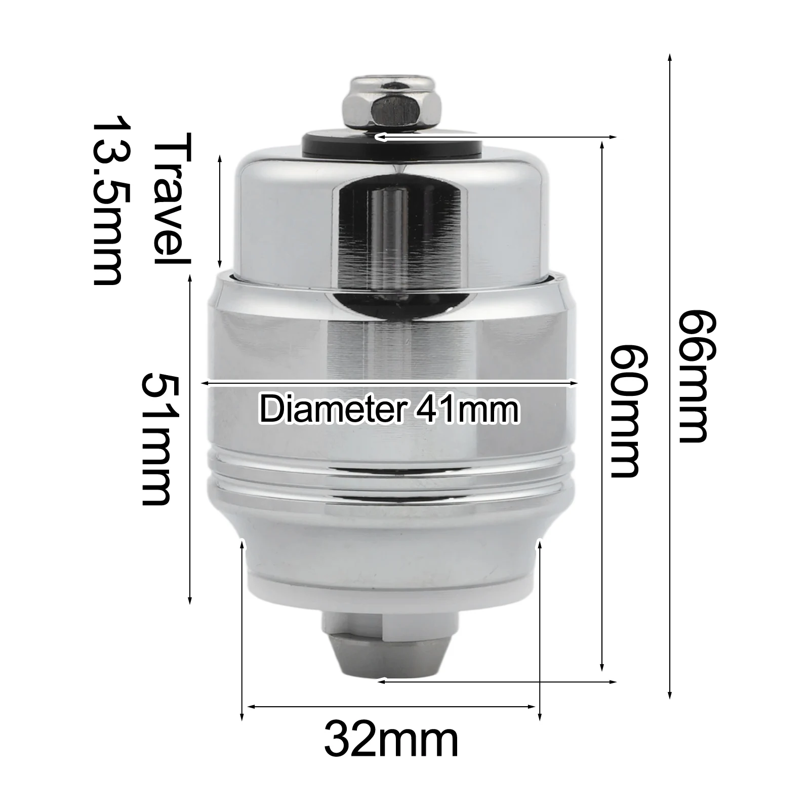 

Outdoor Cycling Diameter 41mm Lightweight Shock Absorption Bicycle Shock Absorber 13.5mm Travel 41mm Diameter 97g Lightweight