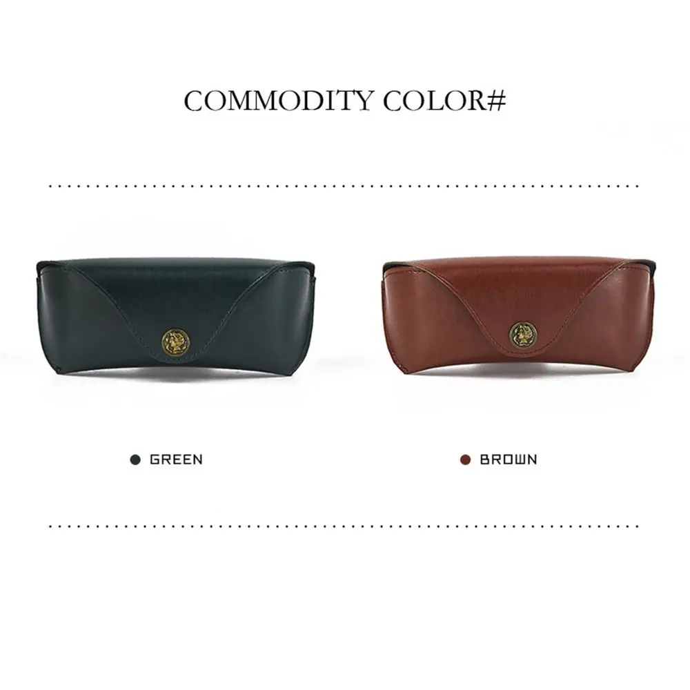 Retro Soft Brown Leather Glasses Case Portable Unisex Leather Eye Glasses Sunglasses Holder Box Protective Glasses Box