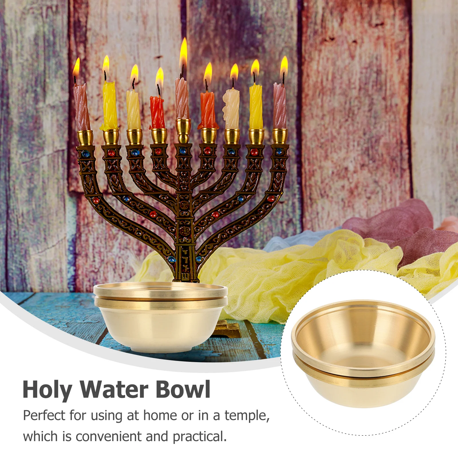 

Copper Worship Bowl for Buddhist Ceremonies Water Offering Bowl Holy Sacrifice Container Temple Home Office Decor Item