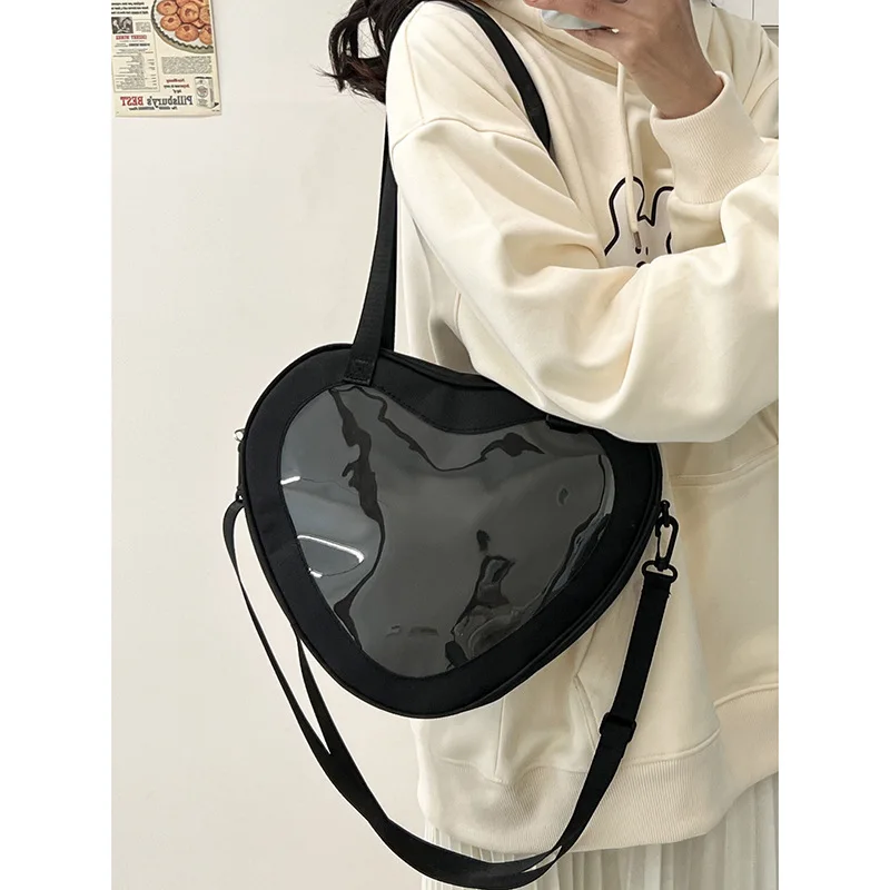 Love Heart Design Itabag Women 2024 New Transparent Crossbody Bags Girls Purses and Handbags Ita Bag For Girls JK Uniform Bag