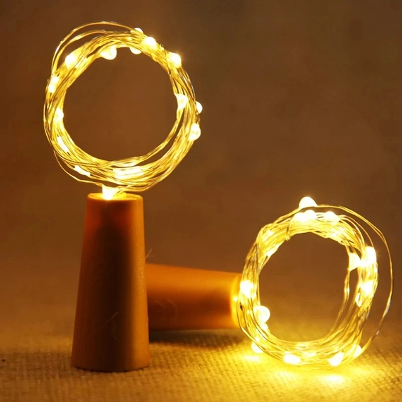 5PC/10PC  LED Bar Wine Bottle Cork String Lights 2M Fairy Copper Wire for Party Holiday Wedding Garden Decoration