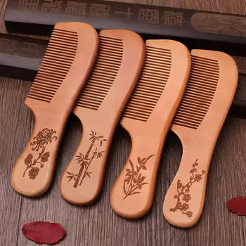 하이 퀄리티 정전기 방지 복숭아 나무 빗, 머리 마사지, 수제 미세 치아 빗, 헤어 스타일링, 헤어 케어 도구, 미용 액세서리