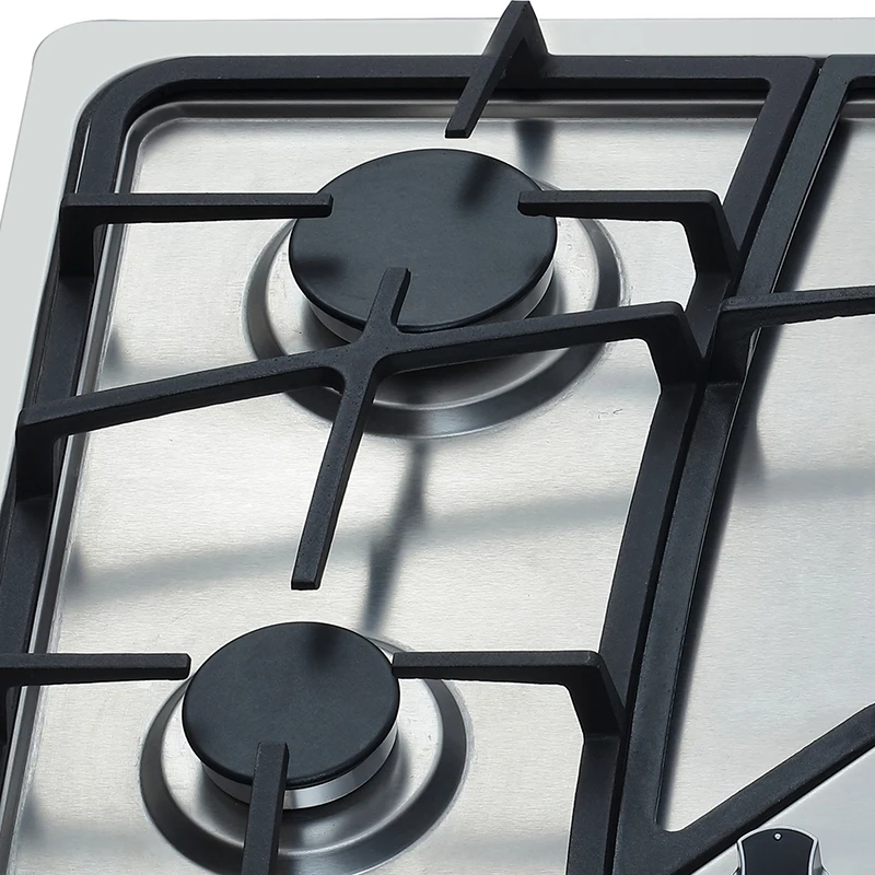 5 burner 86CM Stainless Steel Gas Stove With Cast Iron Pan Support