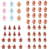 3/7/14pcs MultiColor Gingerbread Man Shaped Pendant, Christmas Fashion Charm Pendant,DIY Bracelets Necklaces Earrings, Christmas