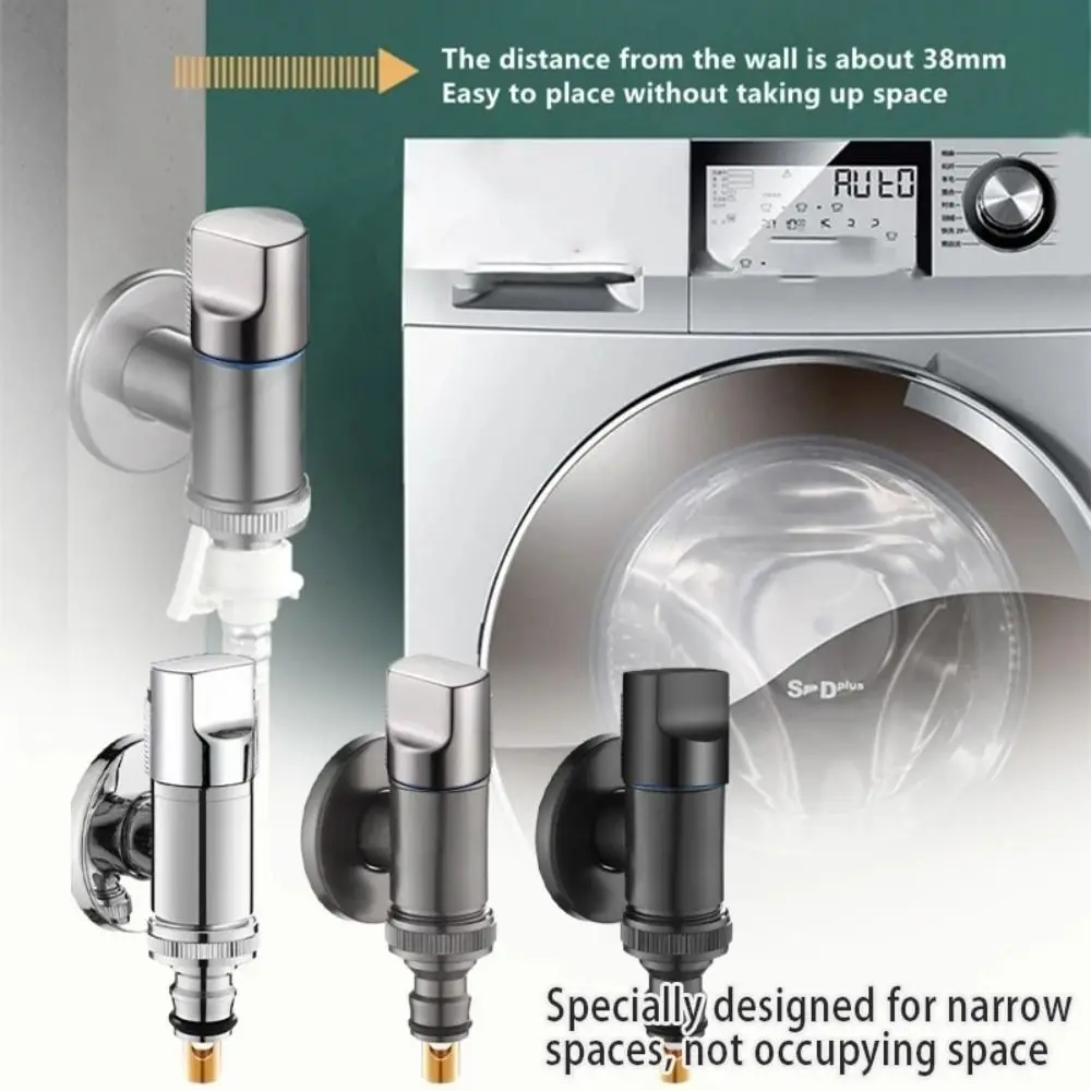 

Metal Washing Machine Faucet Valve One Into One Out Dual Control Multi-function Faucet Automatic Water Stop Valve Quick Opening