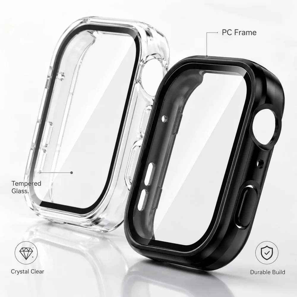 1/2/3Pcs Glass+Case for Huawei Watch Fit 5 / 5Pro Tempered Glass Screen Protector Hard PC Protective Bumper for Huawei Fit 5Pro