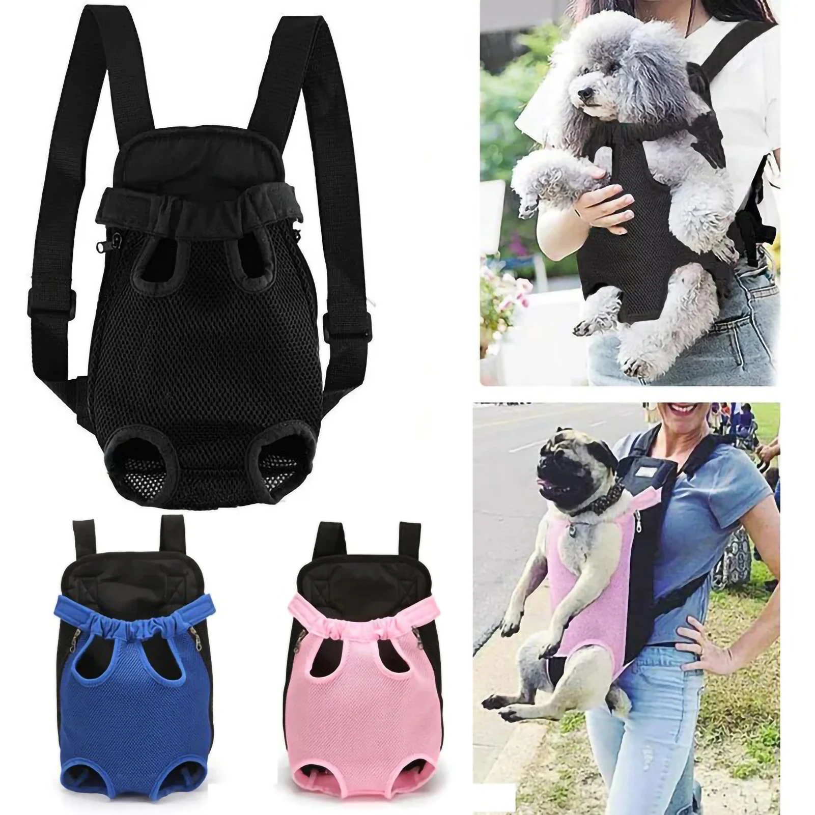 Respirável Pet Transportadora Mochila, Outdoor Peito Bag, Portátil, Transporte, Suprimentos para Viagens, Gato e Cão