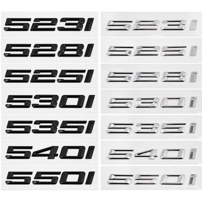 

ABS Car Rear Trunk Letters Logo Badge Emblem Sticker For BMW 5 Series 520i 525i 528i 530i 535i 540i 523i E39 E60 E61 F10 F11 G30