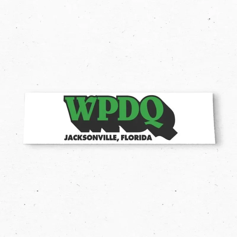 

Наклейка на бампер WPDQ Jacksonville - Винтажный стиль Флориды - Радионаклейка 70-х 80-х годов - Наклейки на бампер - Наклейки на автомобиль