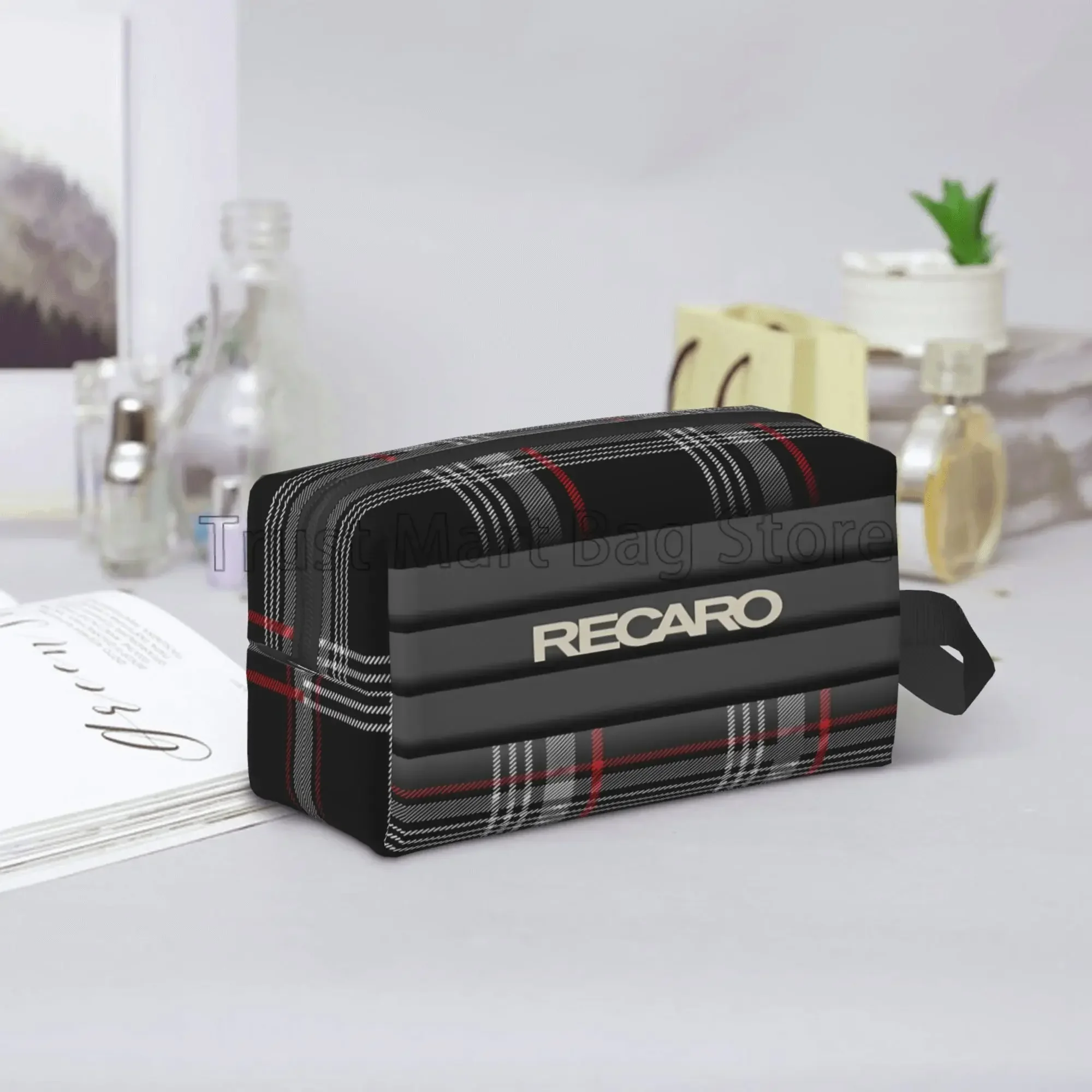 Recaros Logo Storage Bags Men Women Portable Large Capacity Toiletry Bag Cosmetic Cases for Travel Storage and Everyday Use