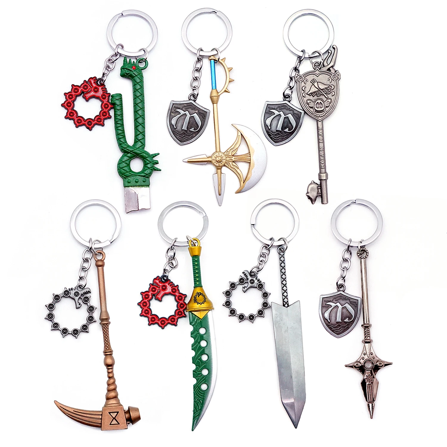 

Anime The Seven Deadly Sins Keychain Meliodas Escanor Nanatsu No Taizai Axe Key Chain Men Keychains Accessories Car Key Ring