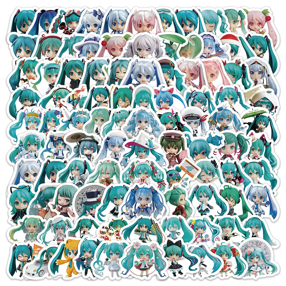 

100PCS Japan Anime Hatsune Clay Man Graffiti Stickers Creative DIY Decorative Car Mobile Case Suitcase Sticker Children Toy Gift