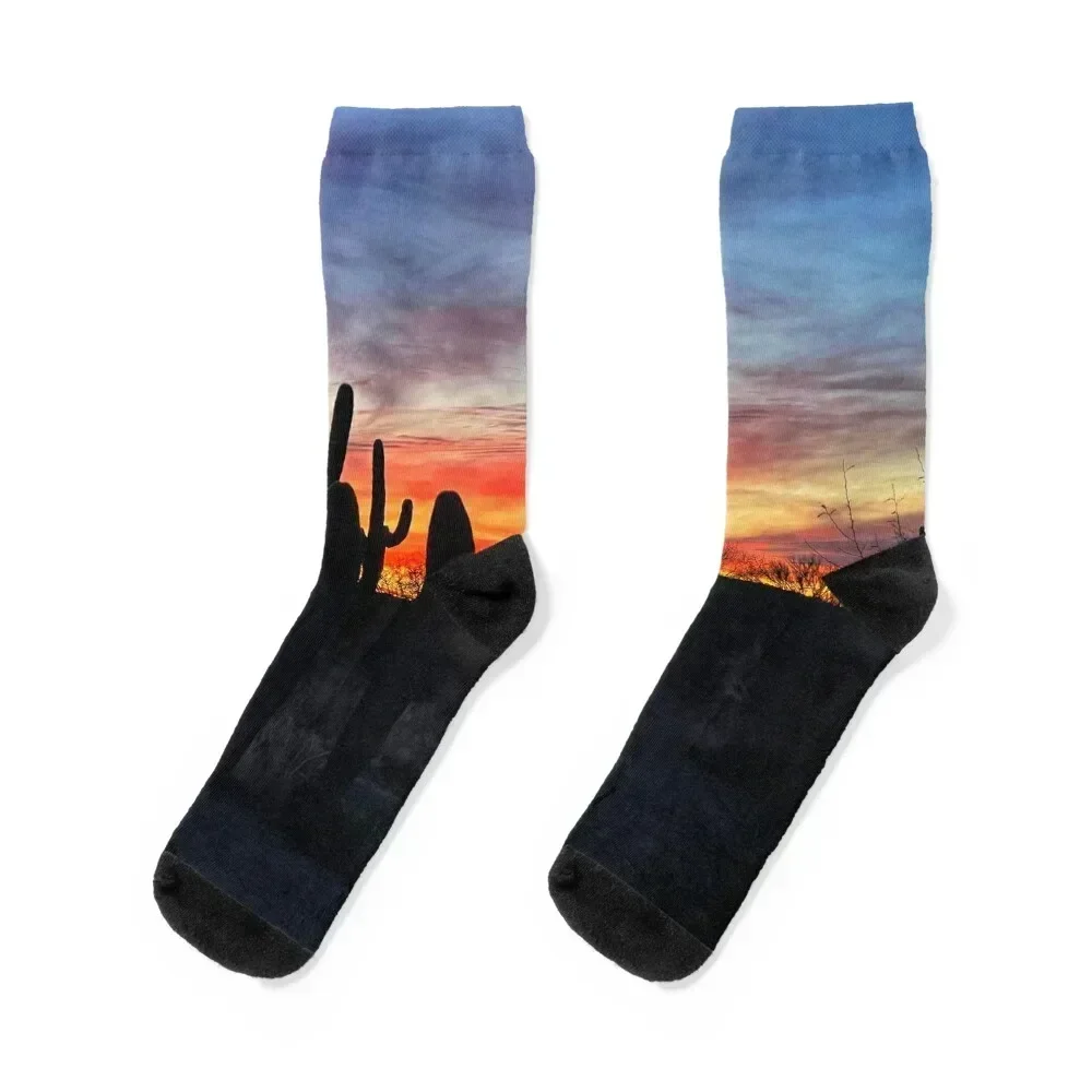 Saguaro Sunset Socks funny gift Stockings compression shoes Socks Men Women's