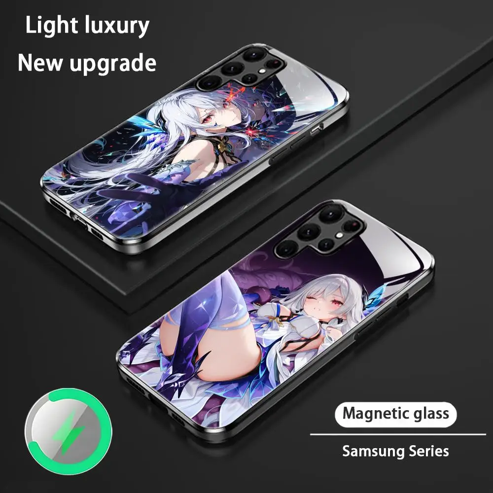 

Wuthering Waves Skirk game girl Phone Case For Samsung S25 S24 S23 S22 S21 S20 Plus Ultra Note20 Glass Magnetic Case