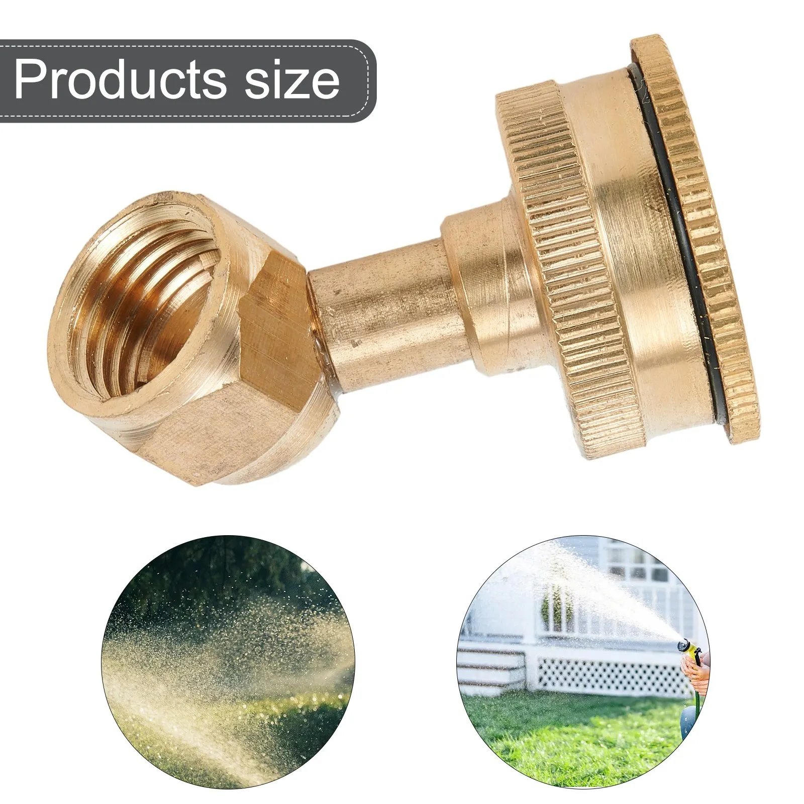 Garden Sprinkler Head Adjustable 5-Hole Brass Sprayer Nozzle Brass Spray Fitting Hose Fitting 14*1.5 Thread