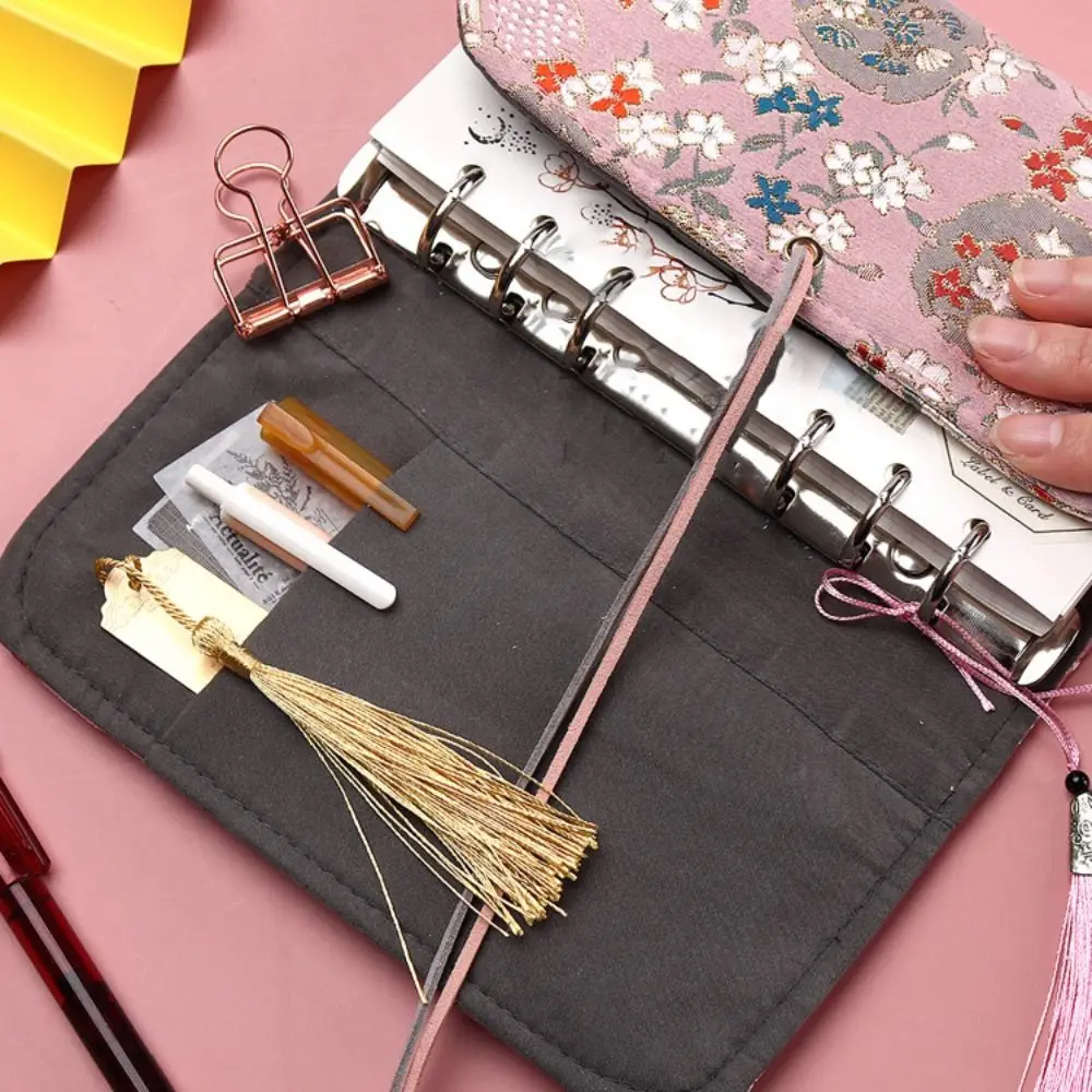 90 blätter Blume Tuch Notebook Blank Grid Chinesischen Stil A6 Schreiben Handbücher Schule Liefert Student Tagebuch Büro Notebook