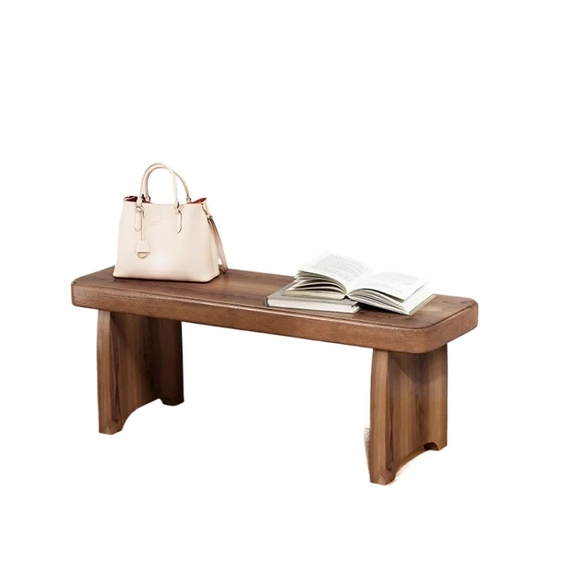 مقعد أحذية من الخشب الصلب مقعد طويل للغاية للمدخل مقاعد عثمانية منخفضة المستوى لغرفة المعيشة في الردهة مقاعد حديقة للشرفة الرجعية