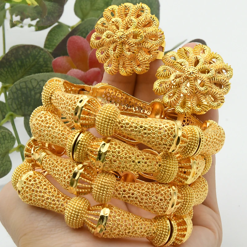 ANIID Frauen Charm Armband Armreif 24K Gold Farbe Schmuck Dubai Blume Armreif Marke Afrikanische Designer Äthiopischen Hawaiian Schmuck