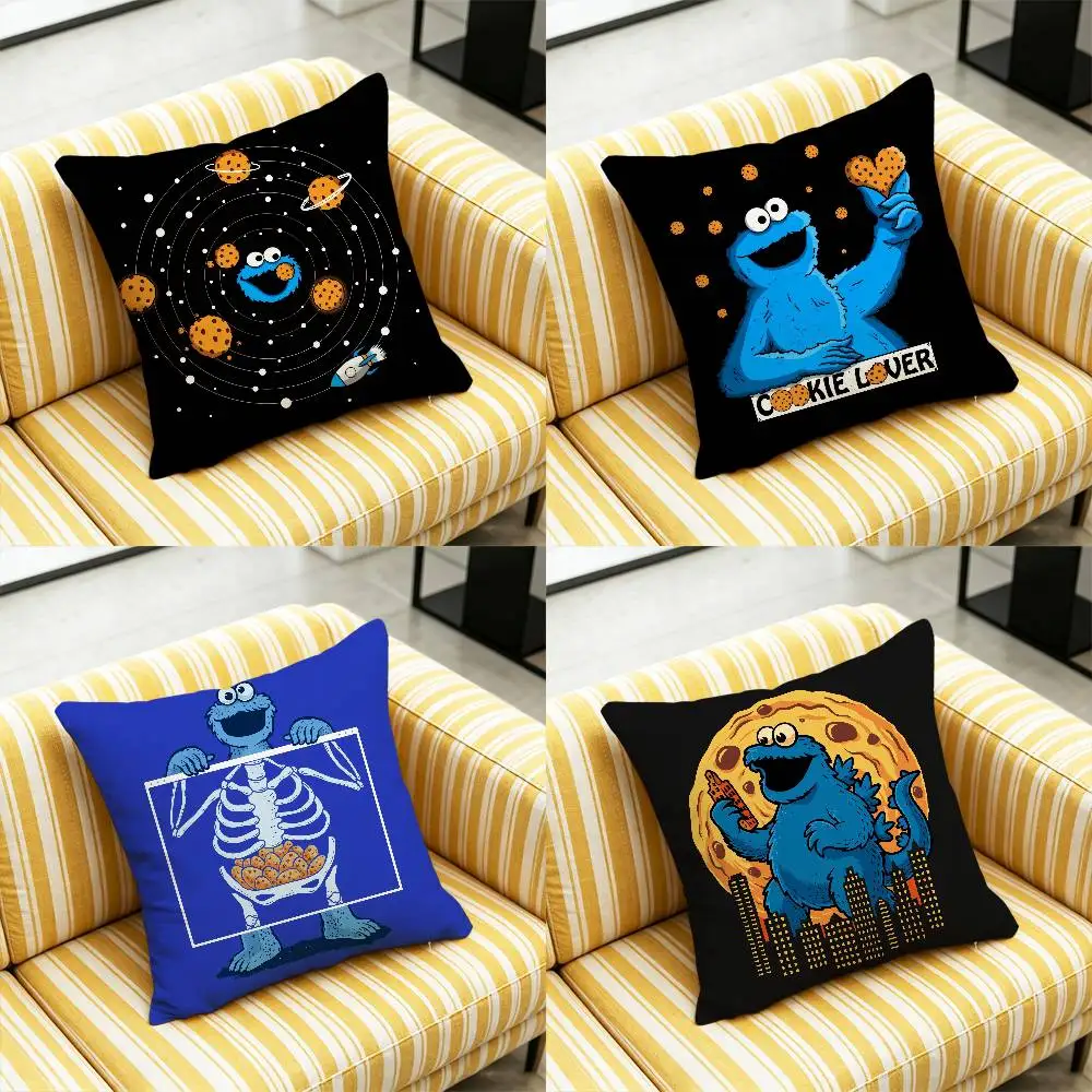 For Cookie Monster Fanart Throw Pillow Cover Case Custom Decorative Pillowcase Accent Cushion Home Gift