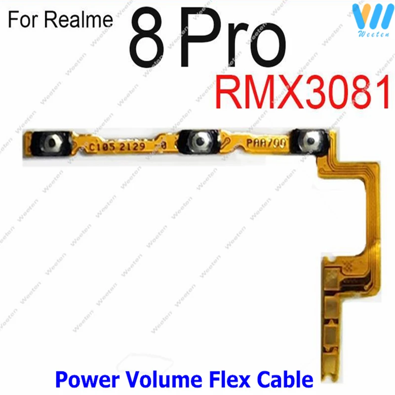 ON OFF Power Volume Button For Realme 7 8 8S 4G 5G 8Pro 8i Power Volume Side Key Mini Button Ribbon Flex Cable Spare Repair Part