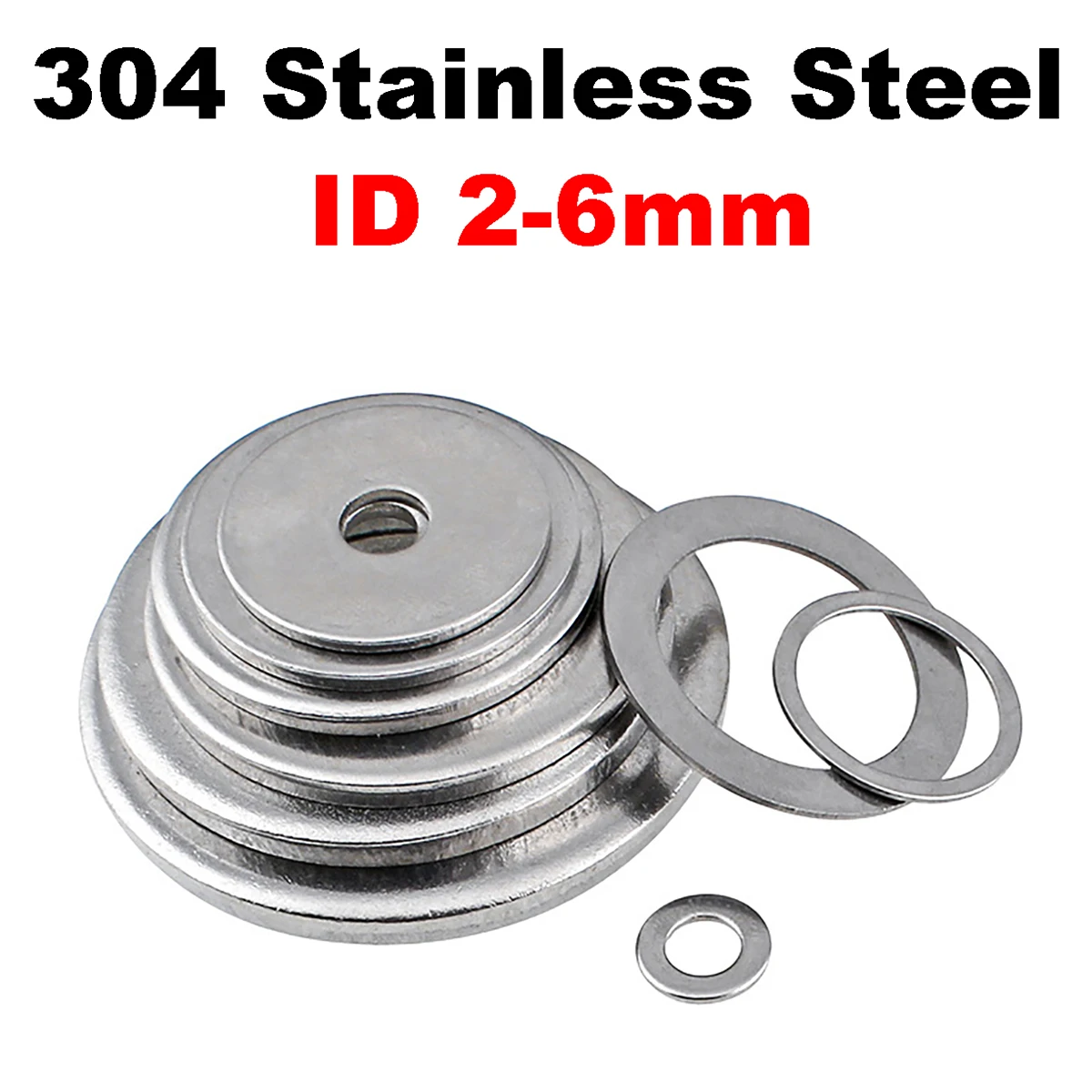 

M2 M2.5 M3 M4 M5 M6 304 Stainless Steel Metal Flat Washer Large Size Plain Gasket O Ring