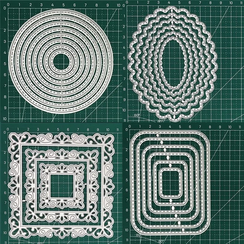 

Irregular Circular Square Flower Metal Cut Dies Stencils for Scrapbooking Stamp/Photo Album Decorative Embossing DIY Paper Cards