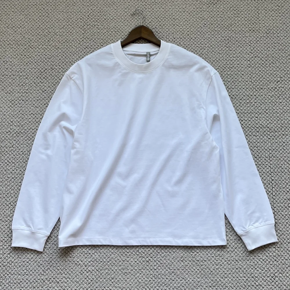 KAPTAIN SUNSHINE Long Sleeve round Neck T-Shirt Pure Cotton Youth Fashion Loose Fit Breathable Summer Top for Men And Women