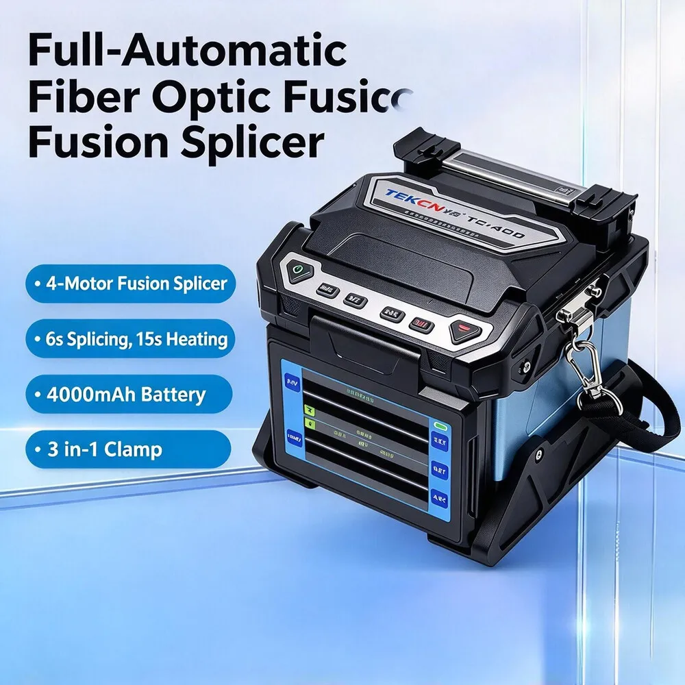 TC-400 Fiber Optic Fusion Splicer Four-Motor Fully Automatic High-Precision Tool machine connection motor fusion machine