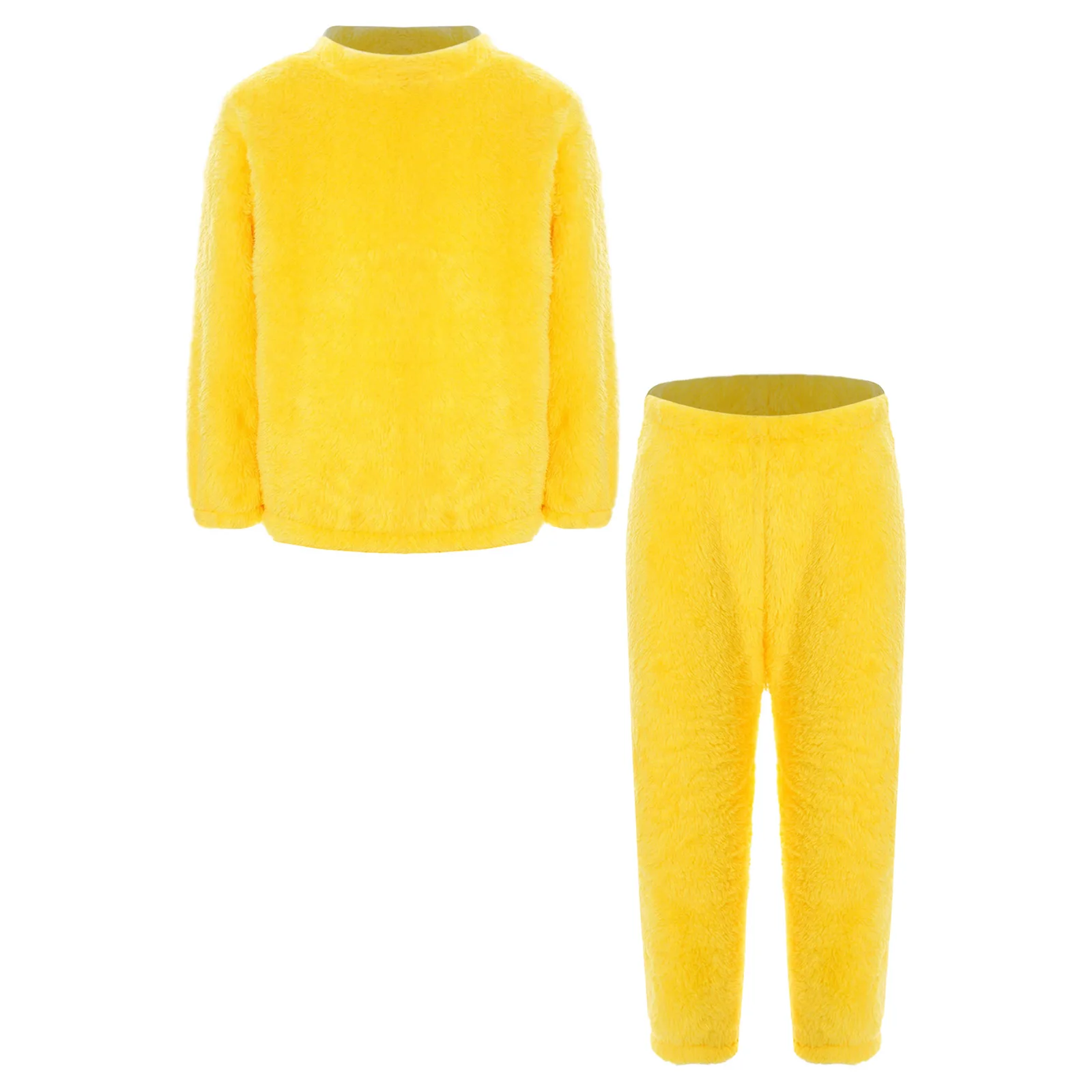 

Unisex Kids Boys Girls Soft Warm Thicken Pajama Set Sleepwear Nightwear Outfit Long Sleeve Tops with Pants Set Homewear Suit