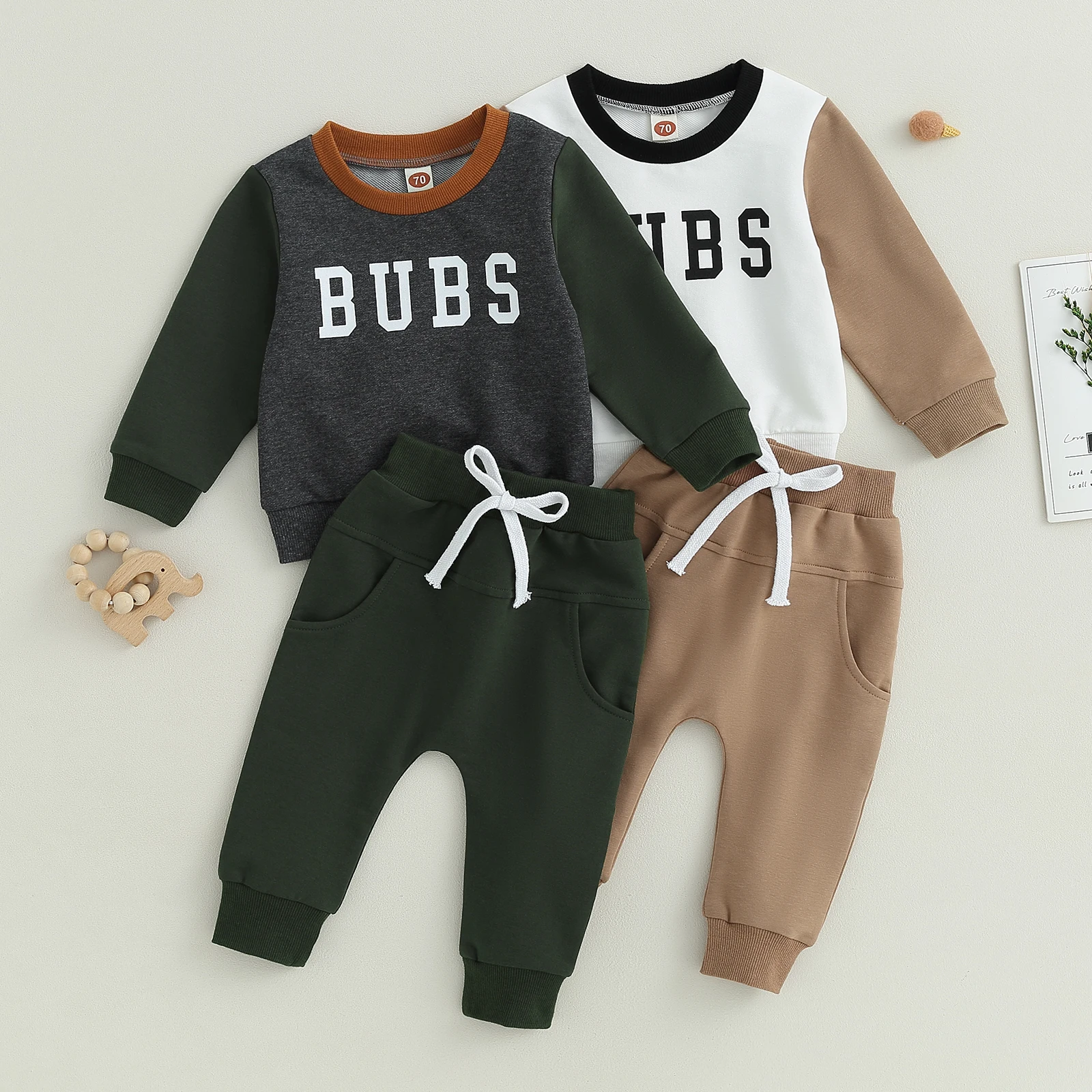 

2023-07-11 Lioraitiin 0-3Years Baby Fall Outfits Long Sleeve Letter Print Loose Tops and Pants Set Toddler Warm 2Pcs Clothes Set