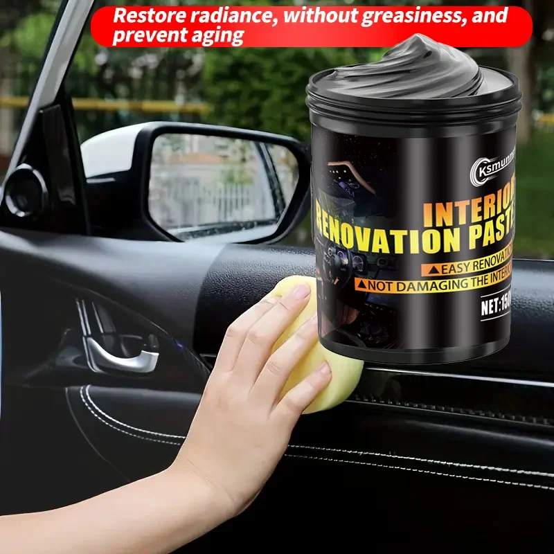 Black Car Interior Polish Wax Plastic Refurbishment Tire Protector Yellowing Prevention Auto Care Products