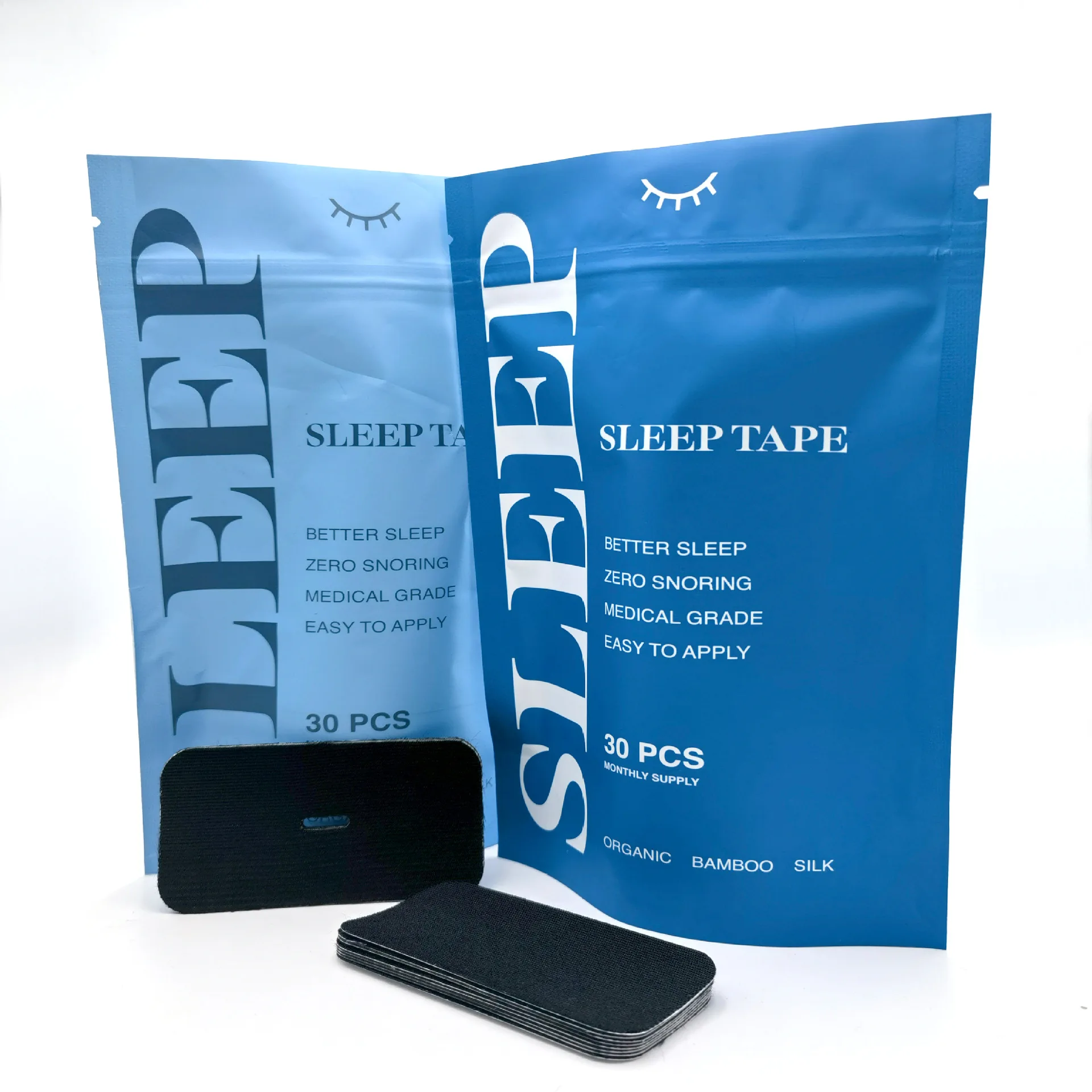 Cinta bucal antirronquidos para dormir por la noche, parche para mejorar la respiración, Reduce la sequedad de la boca, pegatina de respiración para la nariz, 30 unids/lote por bolsa