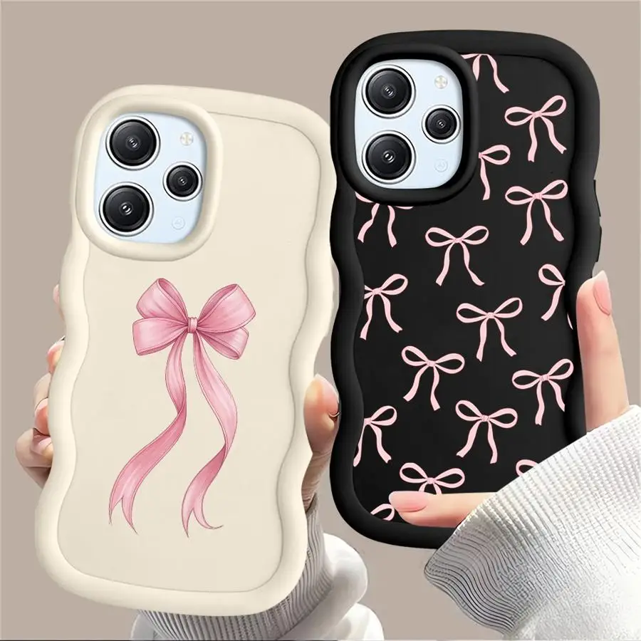 حافظة لهاتف Xiaomi Redmi 9C 14C 10A A5 A3 13C 9T 10C 12C A1 + A2 Plus قوس وردي أنيق #6