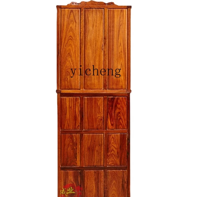 Zf African Huanghuali Solid Wood Pterocarpus Erinaceus Poir. Rosewood High-End Cabinet Shenlou Buddha Cabinet