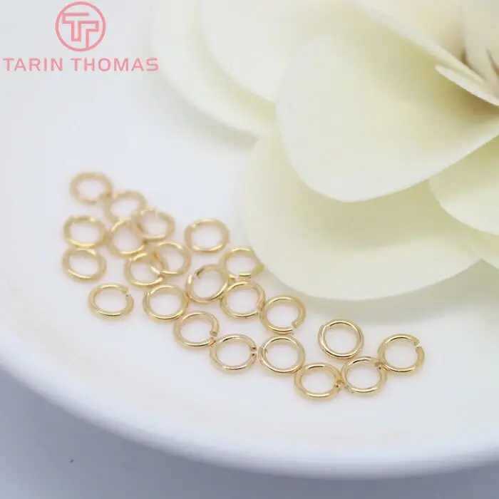 (3584)20PCS 24K Gold Color Plated Brass Jump Rings Split Rings Oval Rings High Quality Jewelry Findings More size can picked