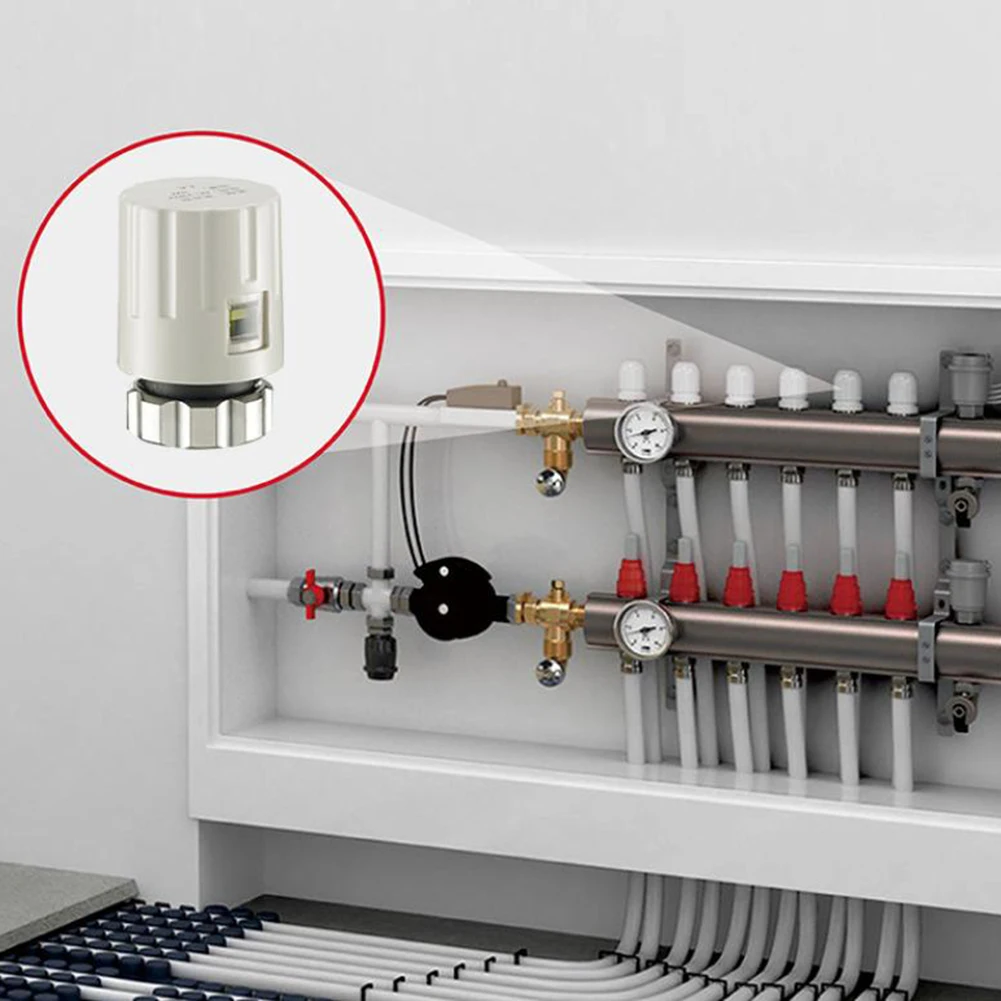230V Normally Open Electric Heating Actuator Floor Heating Water Distributor Thermostatic Radiator Valve Normally Closed Open