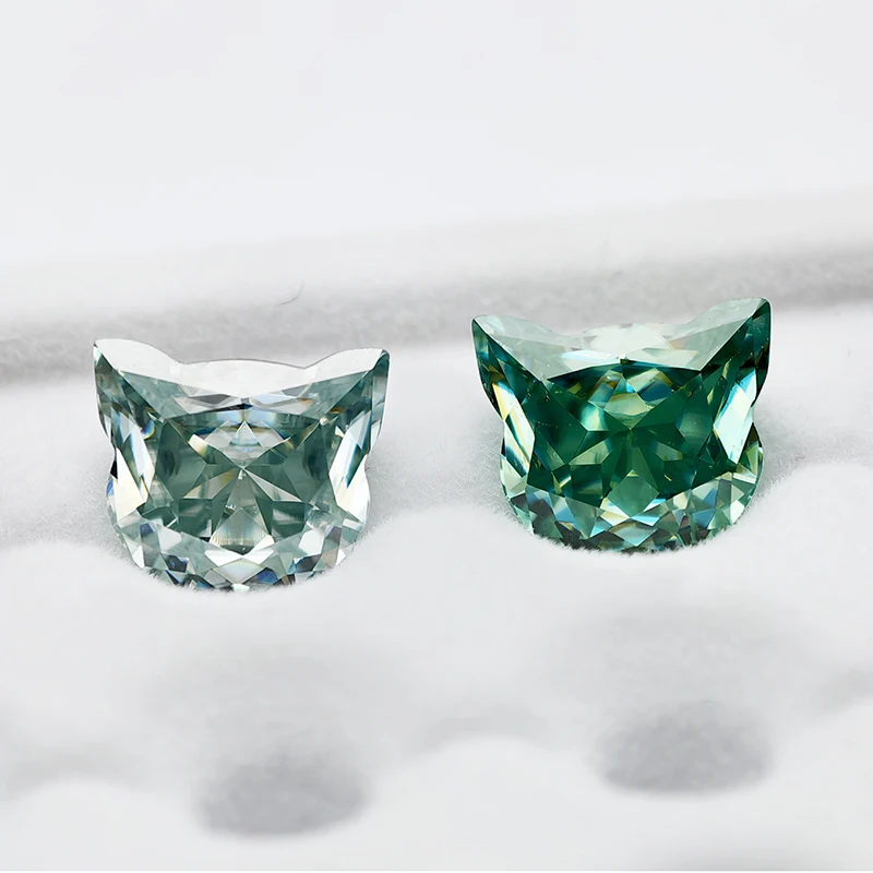 Natural Color Cat Shape 7x8mm Moissanite Stone VVS1 Lab Diamond Pass Diamond Tester for Woman Jewelry Making