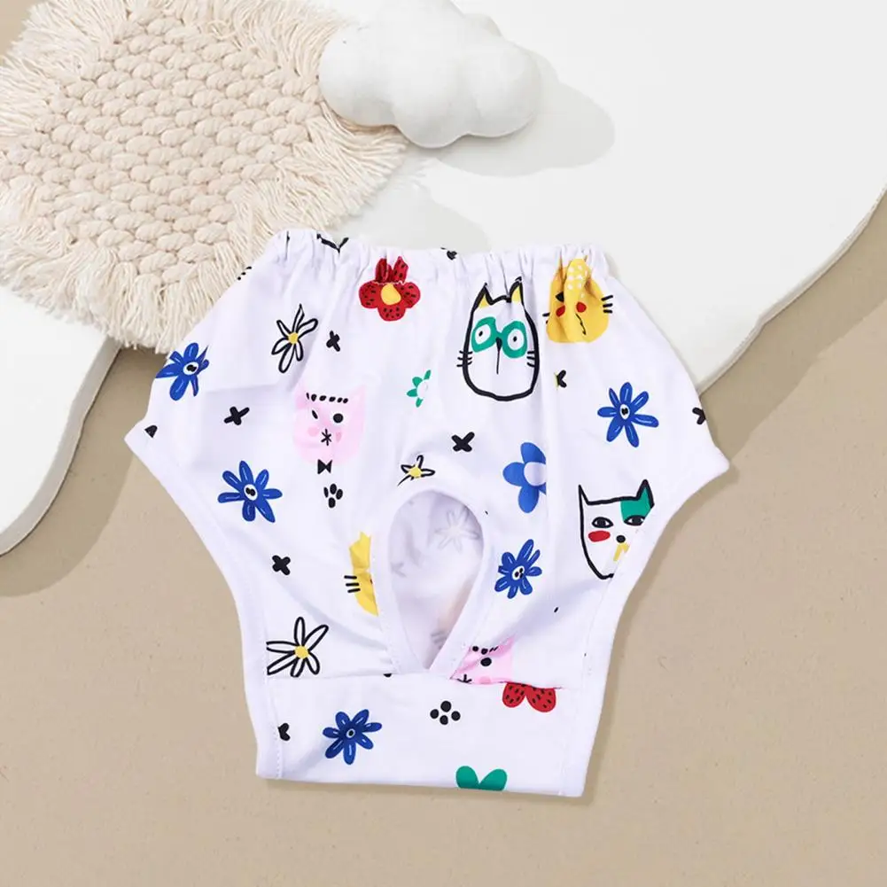 Pet Menstrual Pants Washable Dog Diapers Pant Cartoon Pattern Breathable Breathable Female Puppy Shorts Breathable Underwear