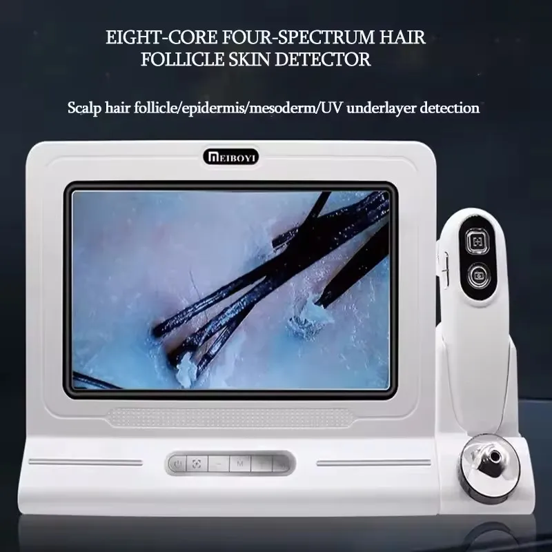 11 Inch UV Skin & Scalp Analyzer Machine, Professional Hair Follicle Detector, Facial Skin Oil Moisture Tester, Skin Hair Analys