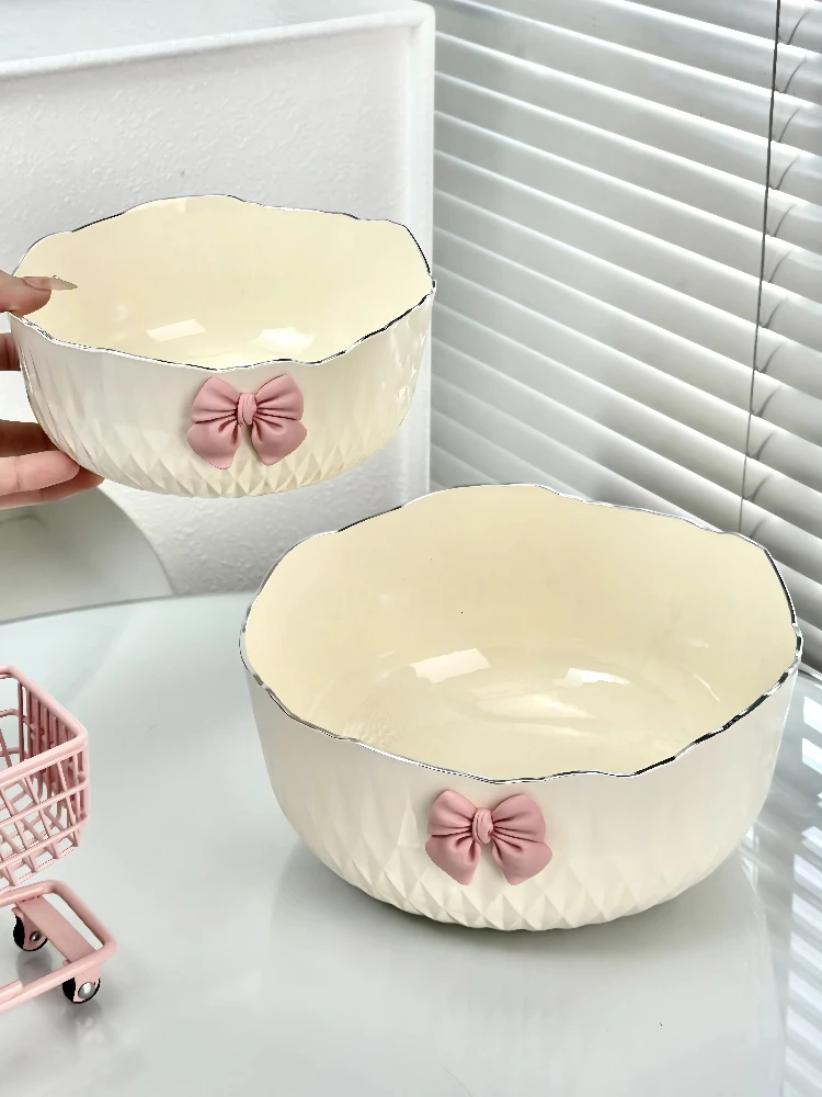 Washangwang - Tazón de ensalada estilo japonés, plato de plástico para frutas, para el hogar, sala de estar, aperitivos, frutas secas, ensalada, color macarrón, estilo INS