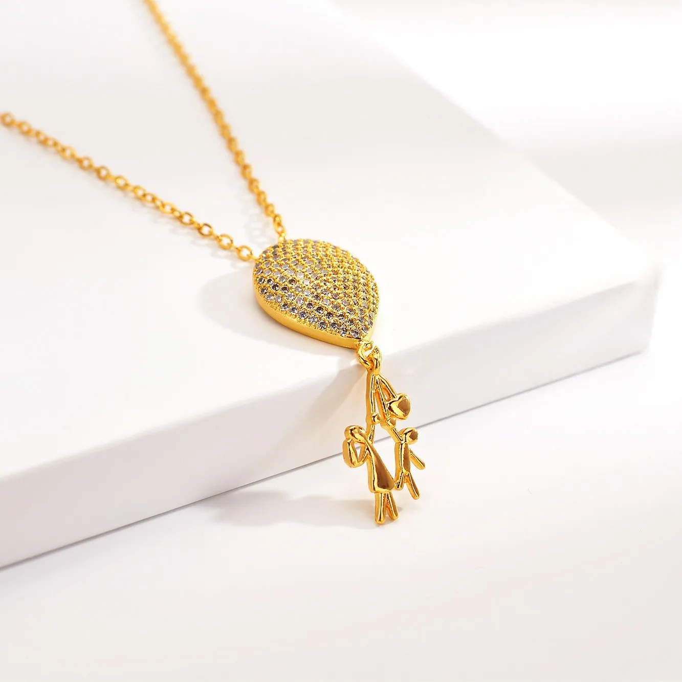 Noble AU999 gold jewelry necklace womens fashion pendant 24K real gold female balloon clavicle chain pure gold pendant